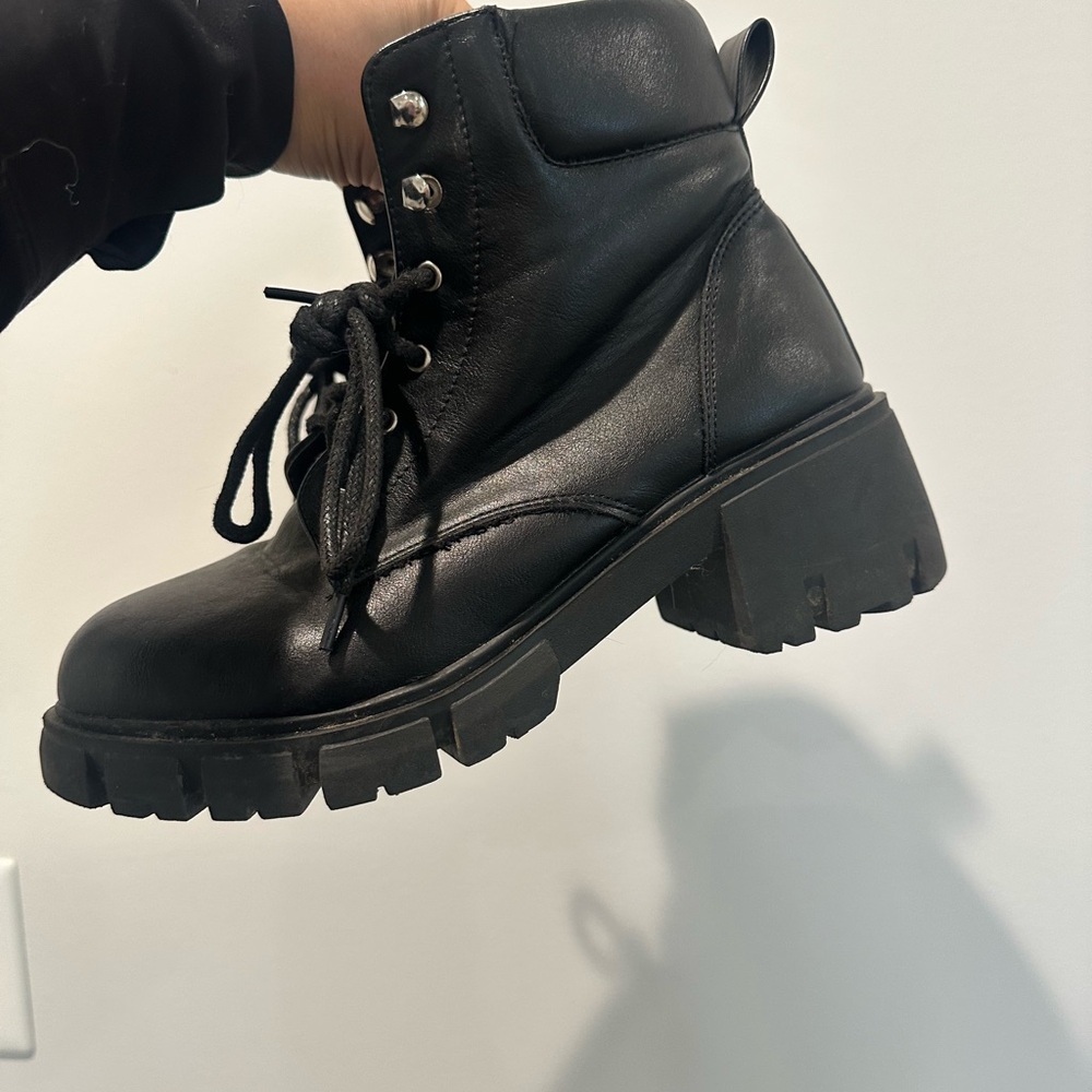 Women's Black Lace-Up Ankle Boots